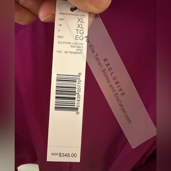 NWT Elie Tahari Fuchsia Silk Top Shirt - Picture 12 of 12